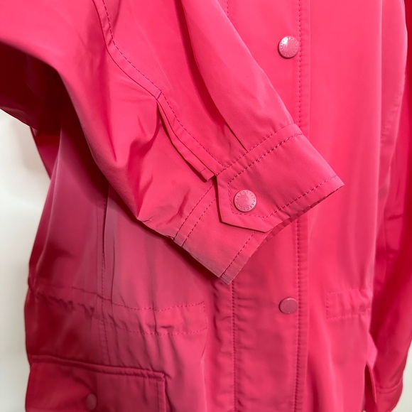 Talbots Coated Canvas Rain Anorak XL Pink Jacket Coat Hooded - Picture 8 of 16